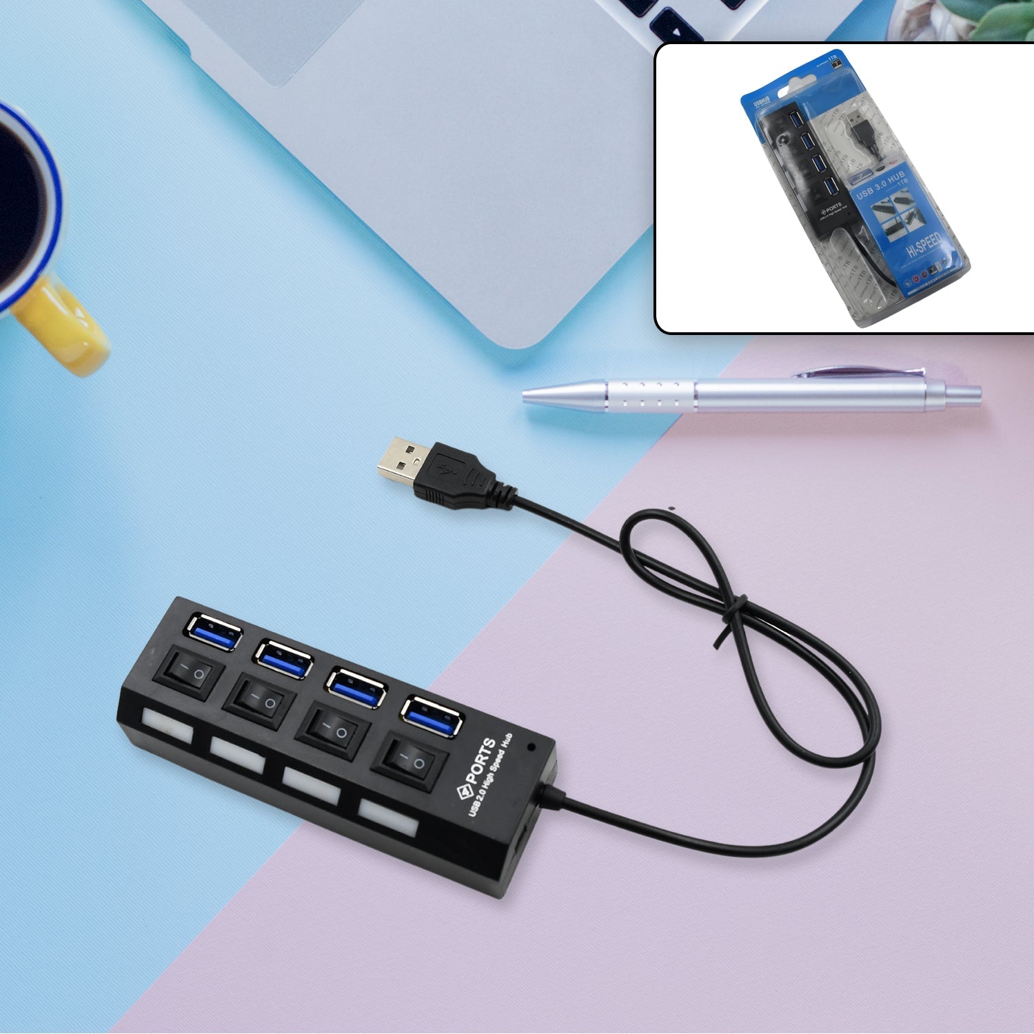 6995 4 Port USB, HUB USB 2.0 HUB Splitter High Speed with On/Off Switch Multi LED Adapter Compatible with Tablet Laptop Computer Notebook 6995 4 Port USB, HUB USB 2.0 HUB Splitter High Speed with On/Off Switch Multi LED Adapter Compatible with Tablet Laptop Computer Notebook